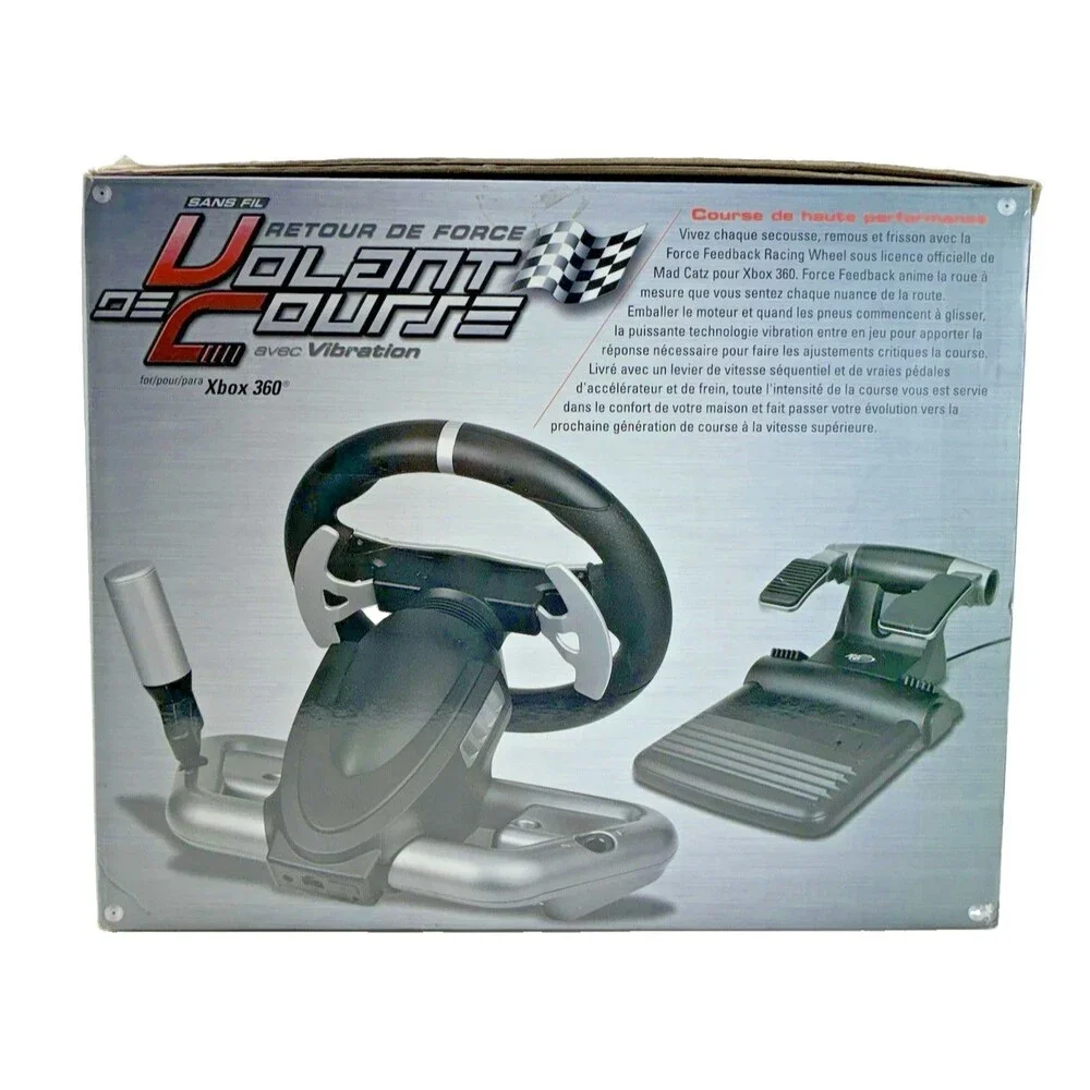 Mad Catz Wireless Force Feedback Racing Wheel & Pedals in Original Box Tested